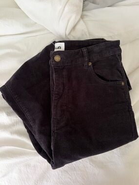 ROLLA'S “Eastcoast Flare” black/dark gray Corduroy High-Rise Flare Pants